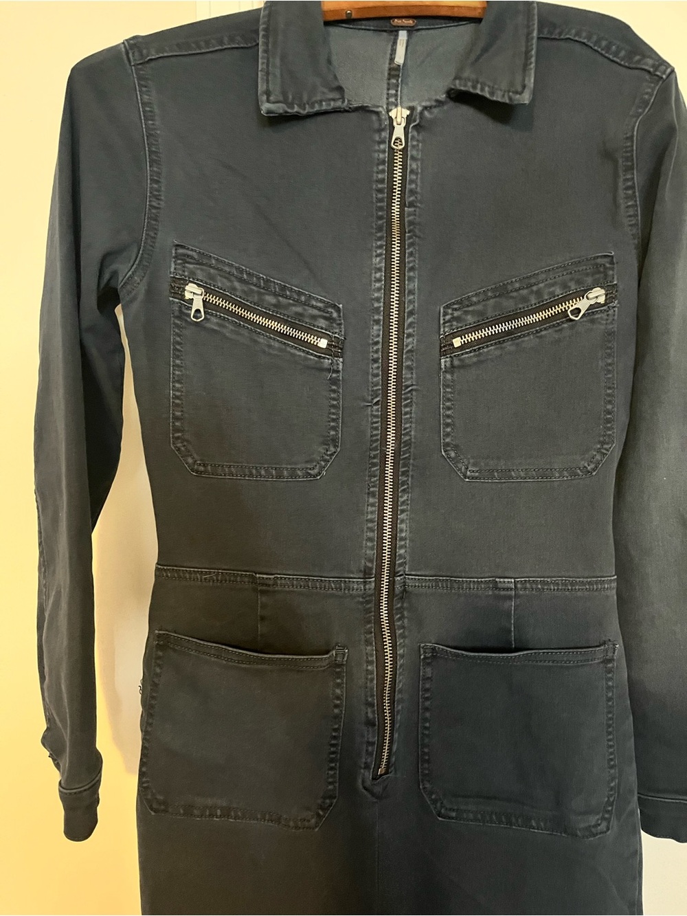 FREE PEOPLE- Zip-Front Utility Jacket in Dark Gray